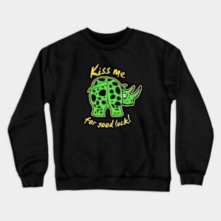 Kiss My Lime Spotted Rhino for Good Luck Crewneck Sweatshirt